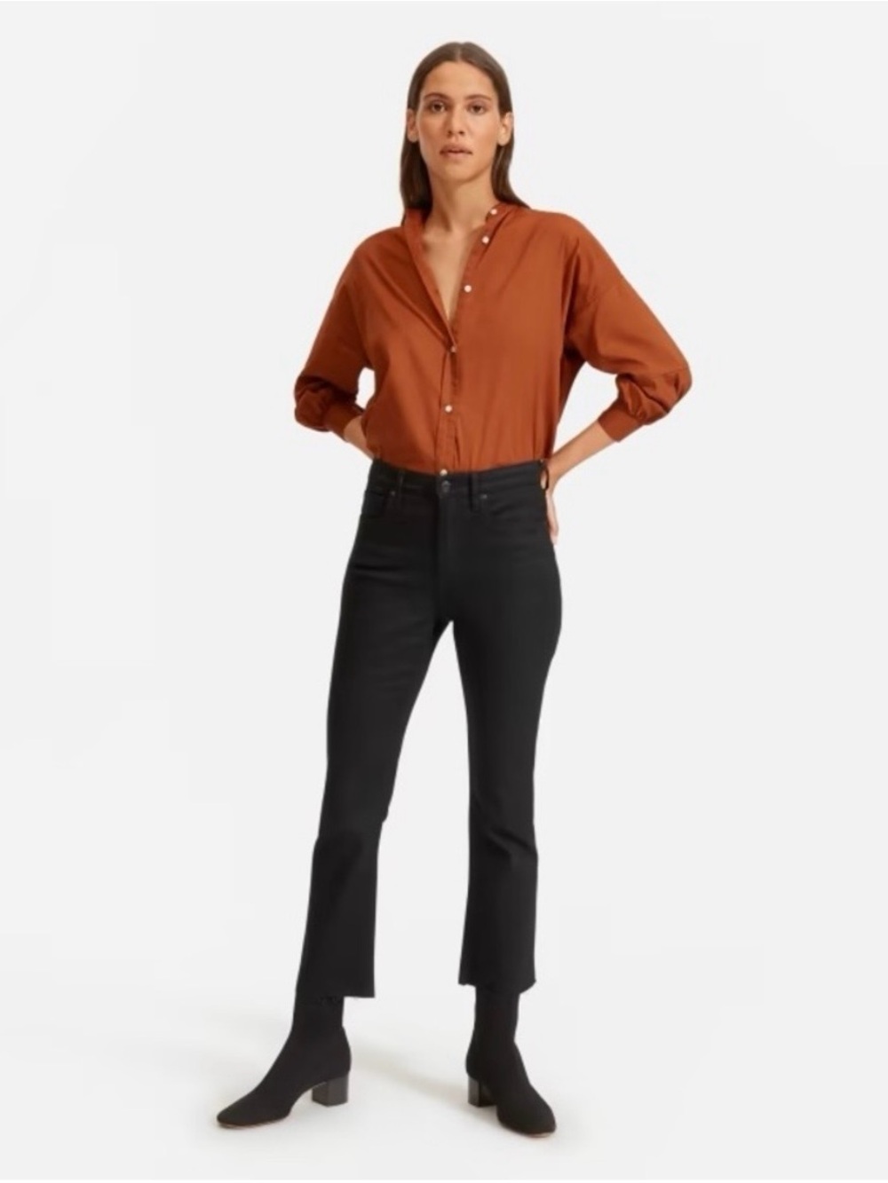Everlane High-Rise Kick Crop Jeans